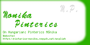 monika pinterics business card