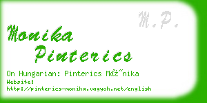 monika pinterics business card